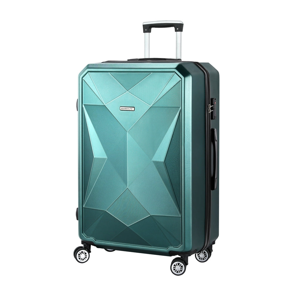 Wanderlite 28" 75cm Luggage Trolley Travel Suitcase Carry On Storage TSA Hardshell Atrovirens-Home & Garden > Travel > Suitcases-PEROZ Accessories