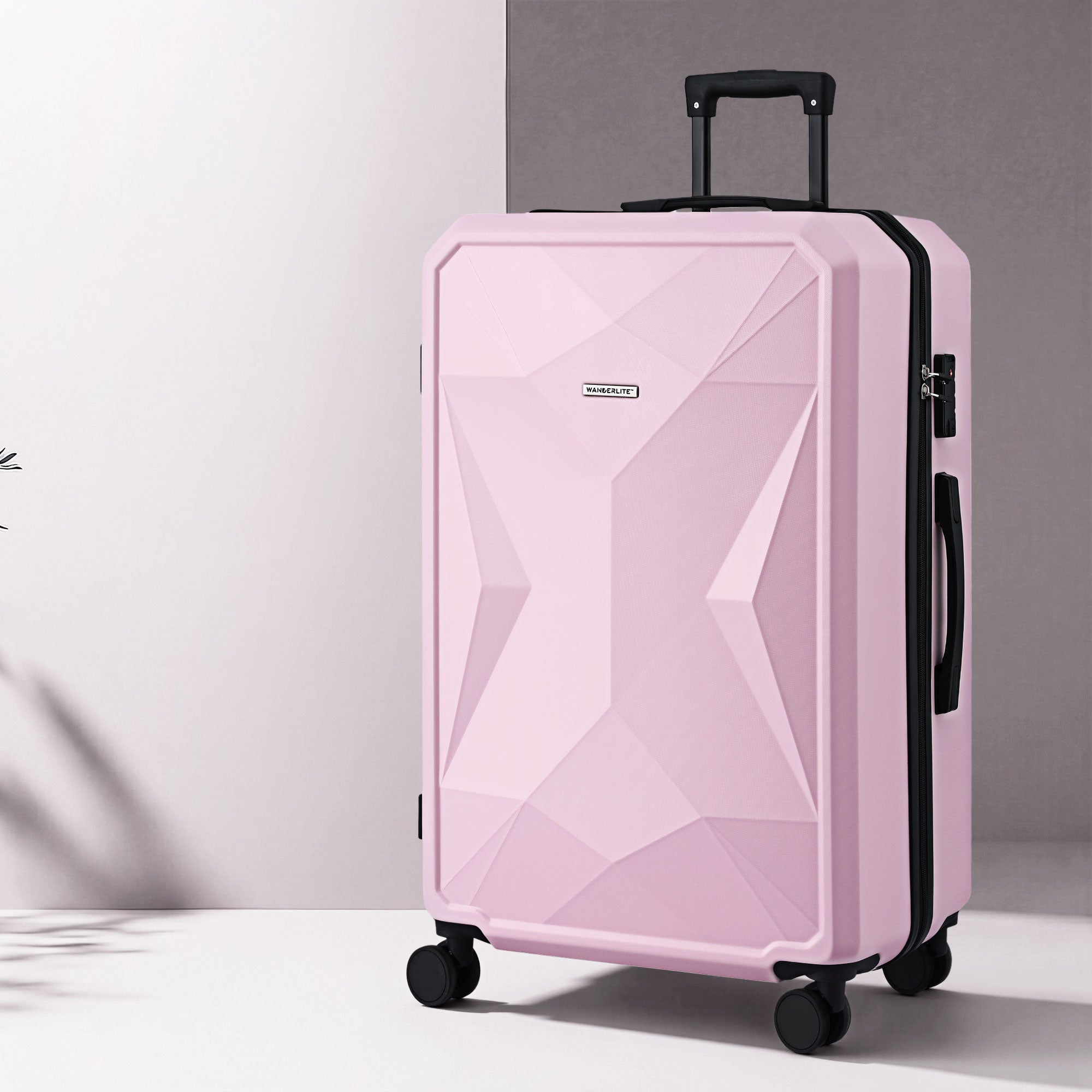 Wanderlite 28" Luggage Suitcase Trolley Travel Lightweight TSA Hardshell Pink-Home & Garden > Travel > Suitcases-PEROZ Accessories