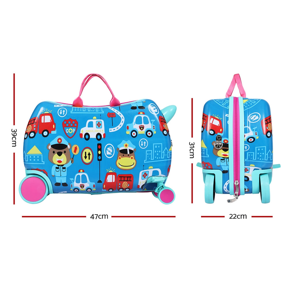 Wanderlite 17" Kids Ride On Luggage Children Suitcase Trolley Travel Car-Baby & Kids > Ride On Cars, Go-karts & Bikes > Ride On Cars-PEROZ Accessories