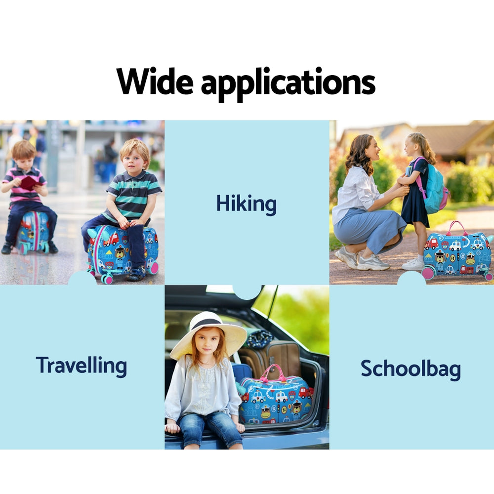 Wanderlite 17" Kids Ride On Luggage Children Suitcase Trolley Travel Car-Baby & Kids > Ride On Cars, Go-karts & Bikes > Ride On Cars-PEROZ Accessories