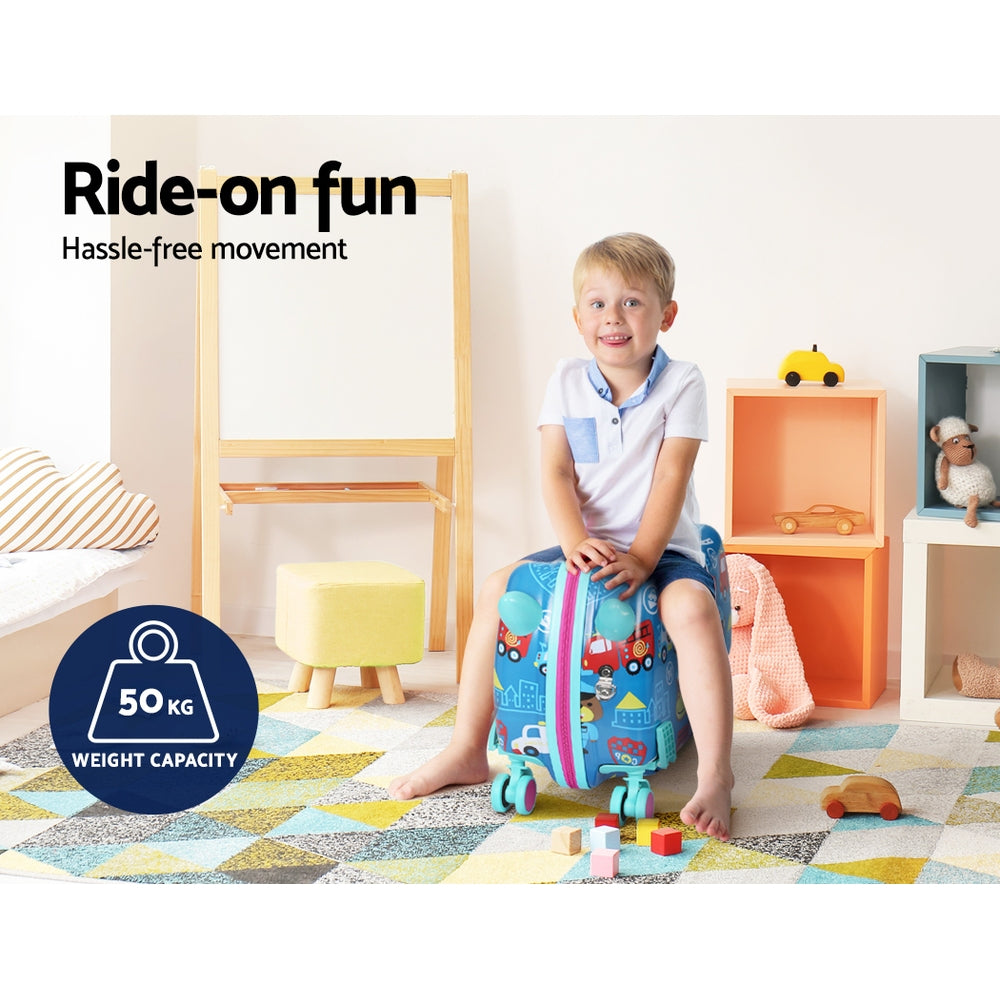 Wanderlite 17" Kids Ride On Luggage Children Suitcase Trolley Travel Car-Baby & Kids > Ride On Cars, Go-karts & Bikes > Ride On Cars-PEROZ Accessories