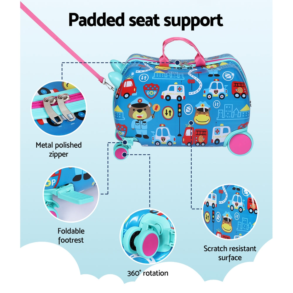 Wanderlite 17" Kids Ride On Luggage Children Suitcase Trolley Travel Car-Baby & Kids > Ride On Cars, Go-karts & Bikes > Ride On Cars-PEROZ Accessories