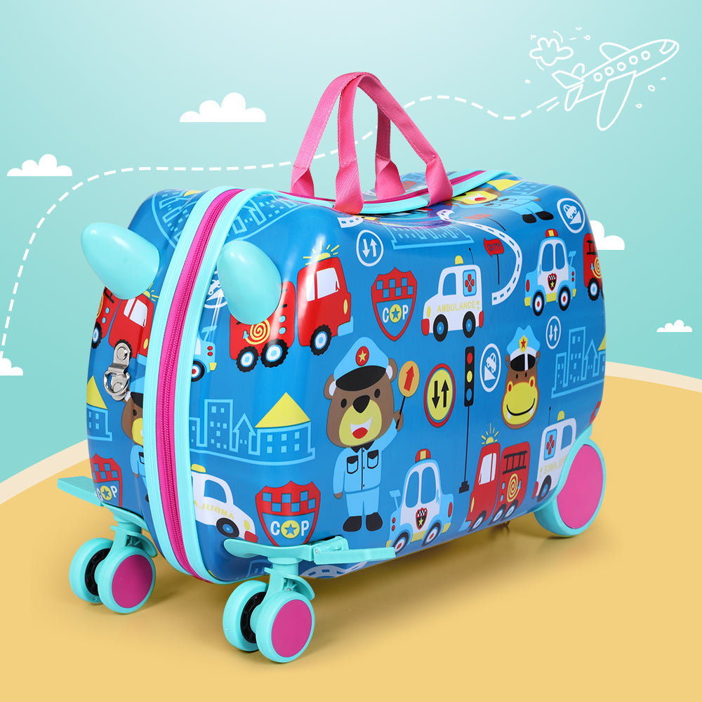 Wanderlite 17" Kids Ride On Luggage Children Suitcase Trolley Travel Car-Baby & Kids > Ride On Cars, Go-karts & Bikes > Ride On Cars-PEROZ Accessories