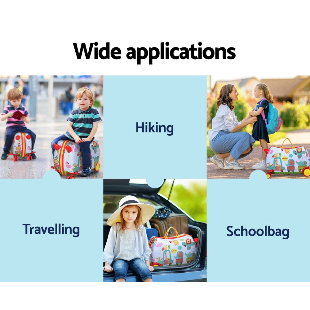 Wanderlite 17" Kids Ride On Luggage Children Suitcase Trolley Travel Zoo-Home & Garden > Travel > Suitcases-PEROZ Accessories