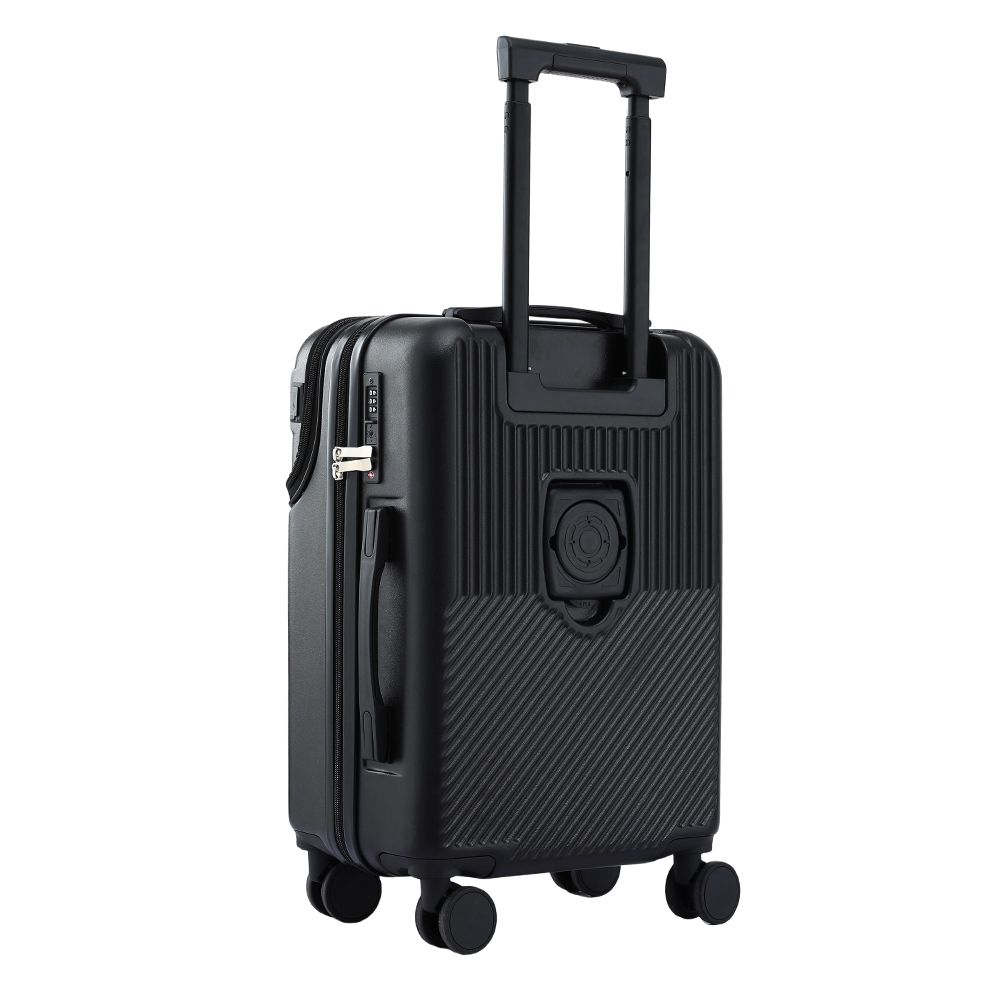 Wanderlite 20" Luggage Suitcase Front Pocket Travel Carry On TSA Black-Home & Garden > Travel > Suitcases-PEROZ Accessories