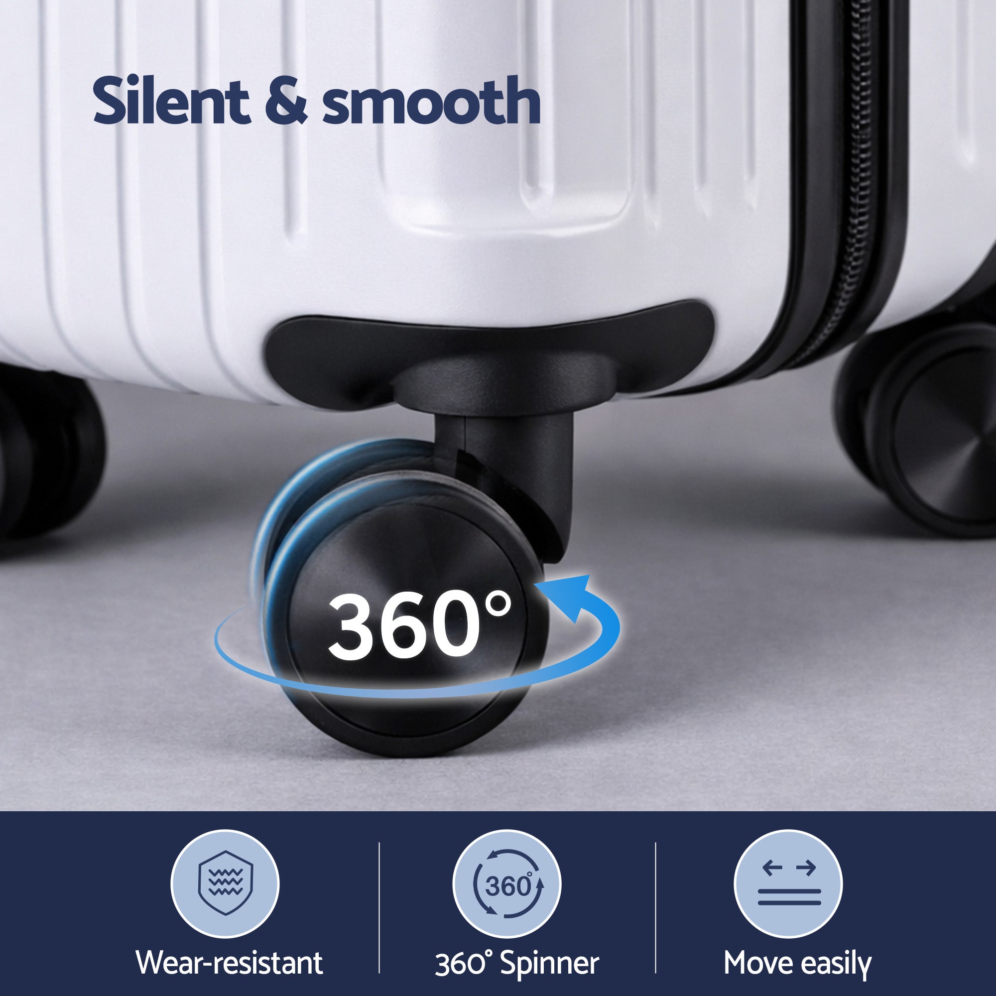 Wanderlite 2pcs Trunk Luggage Suitcase Travel Carry On TSA Lock 12" 20" White-Home & Garden > Travel > Suitcases-PEROZ Accessories