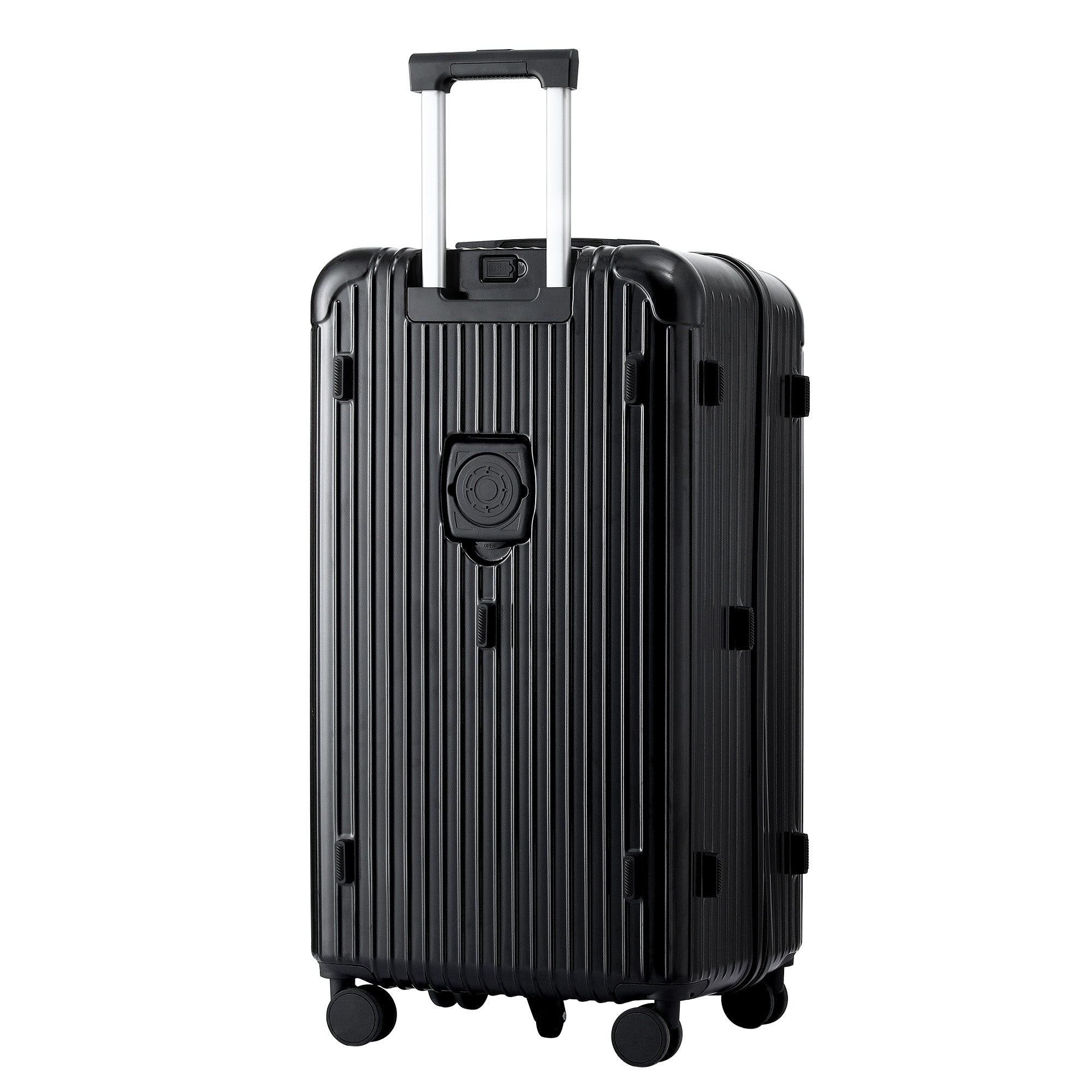 Wanderlite 28" Trunk Luggage Suitcase Travel 5 Wheels Type-C Port TSA Black-Home & Garden > Travel > Suitcases-PEROZ Accessories