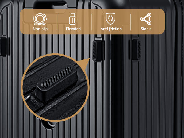 Wanderlite 28" Trunk Luggage Suitcase Travel 5 Wheels Type-C Port TSA Black-Home & Garden > Travel > Suitcases-PEROZ Accessories