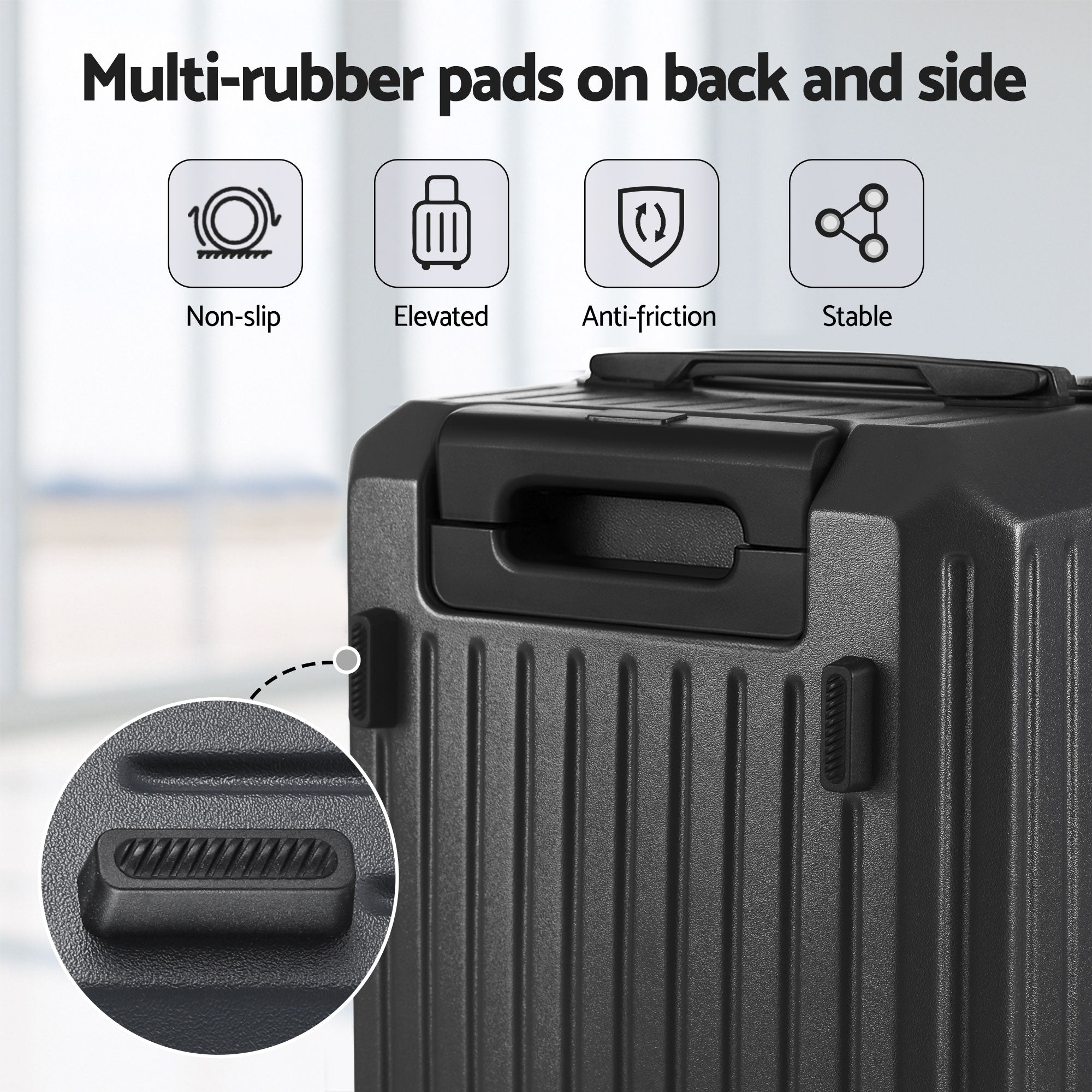 Wanderlite 20" Trunk Luggage Suitcase Travel Carry On TSA Lock Black-Home & Garden > Travel > Suitcases-PEROZ Accessories