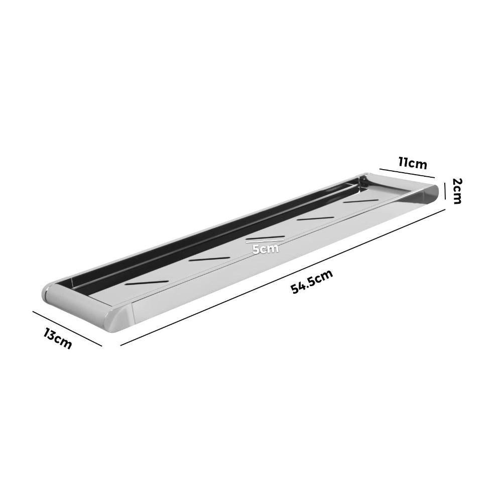 Bathroom Shower Shelf Rack Metal Wall Mounted Storage Shelving DIY Chrome-Bathroom Metal Shelf-PEROZ Accessories