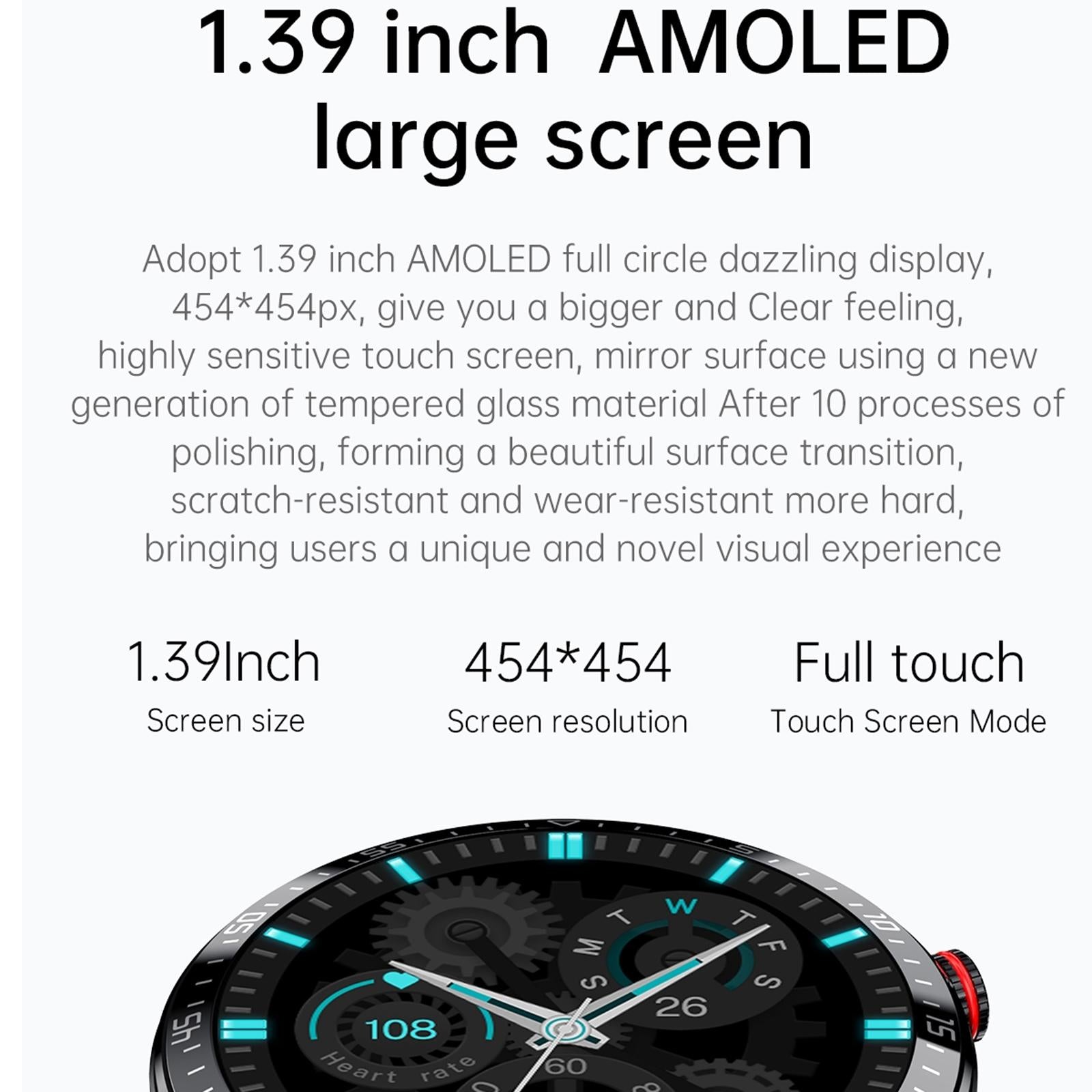 Leather Strap Amoled Smart Watch With Heart Rate And Blood Pressure Monitoring - Brown-Smart Watches-PEROZ Accessories