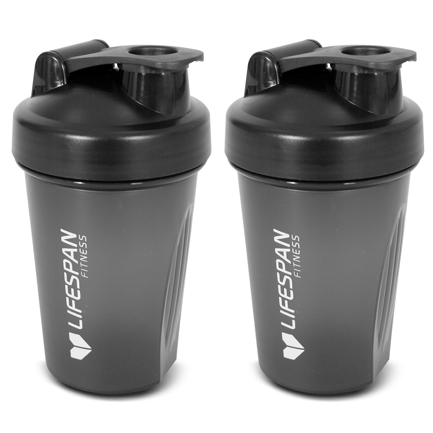 Lifespan Fitness Shaker Bottle 500ml in Black (Pack of 4)-Sports & Fitness > Exercise, Gym & Fitness > Gym Equipment & Accessories-PEROZ Accessories