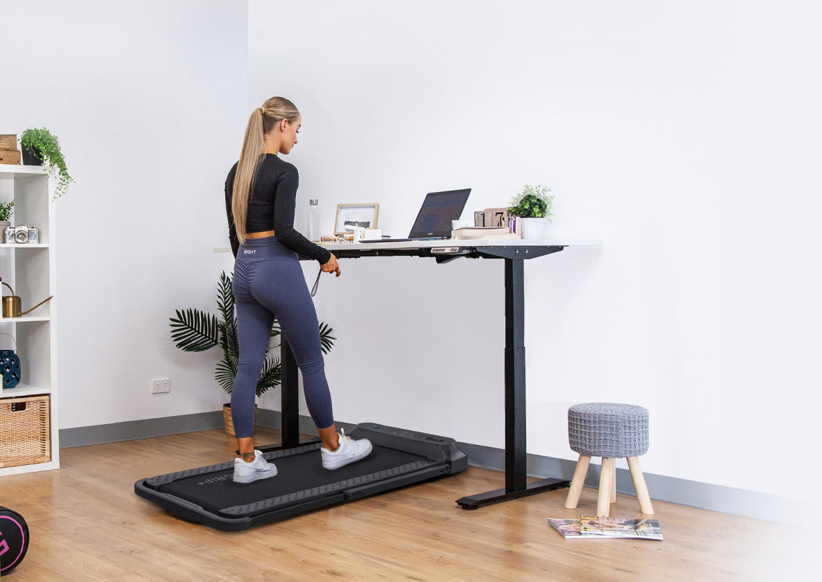 Lifespan Fitness V-FOLD Treadmill with ErgoDesk Automatic Standing Desk 1500mm in White/Black-Walking Pad-PEROZ Accessories