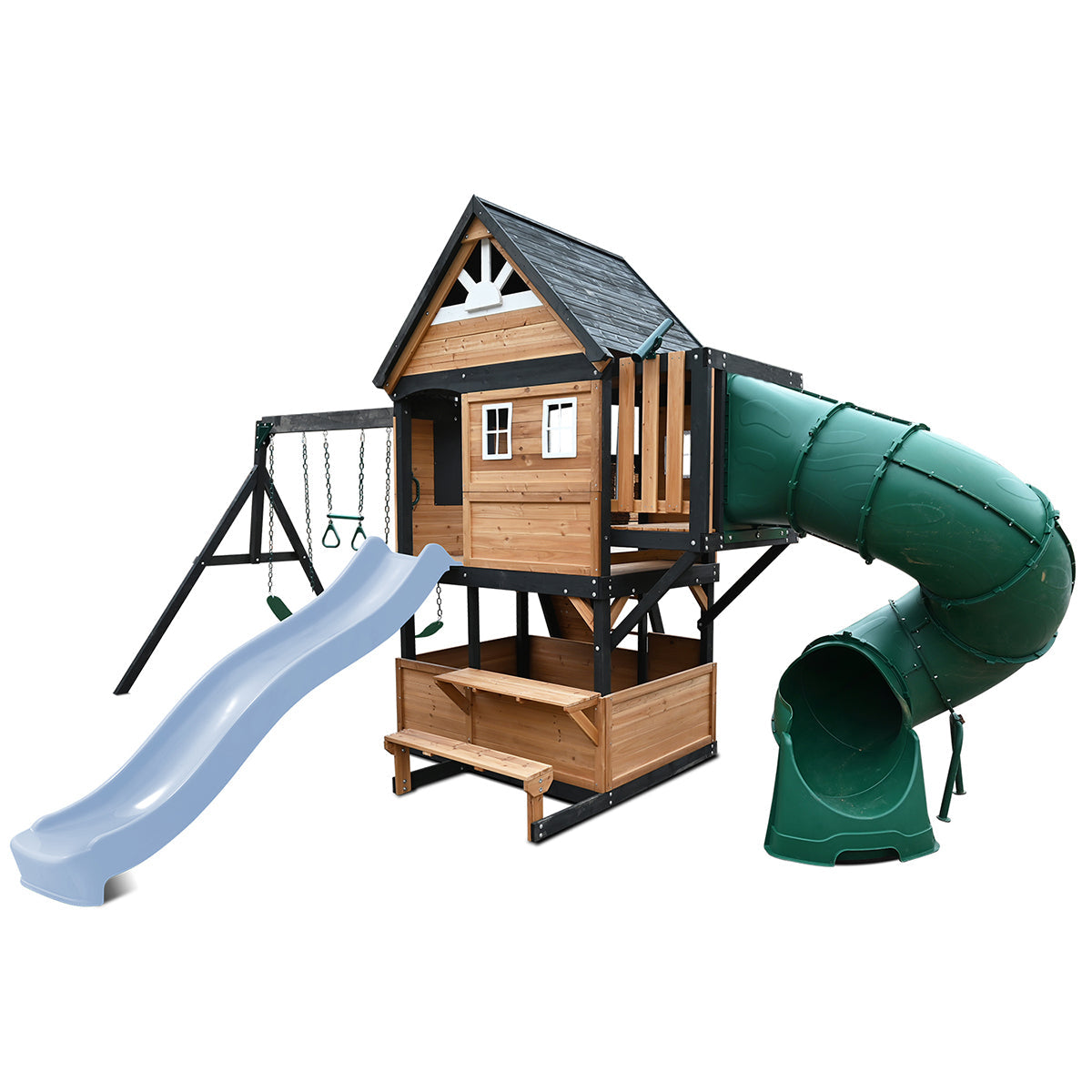 Lifespan Kids Claremont Swing Set & Play Centre with 2.2m Slide (Pastel Blue)-Baby & Kids > Baby & Kid&