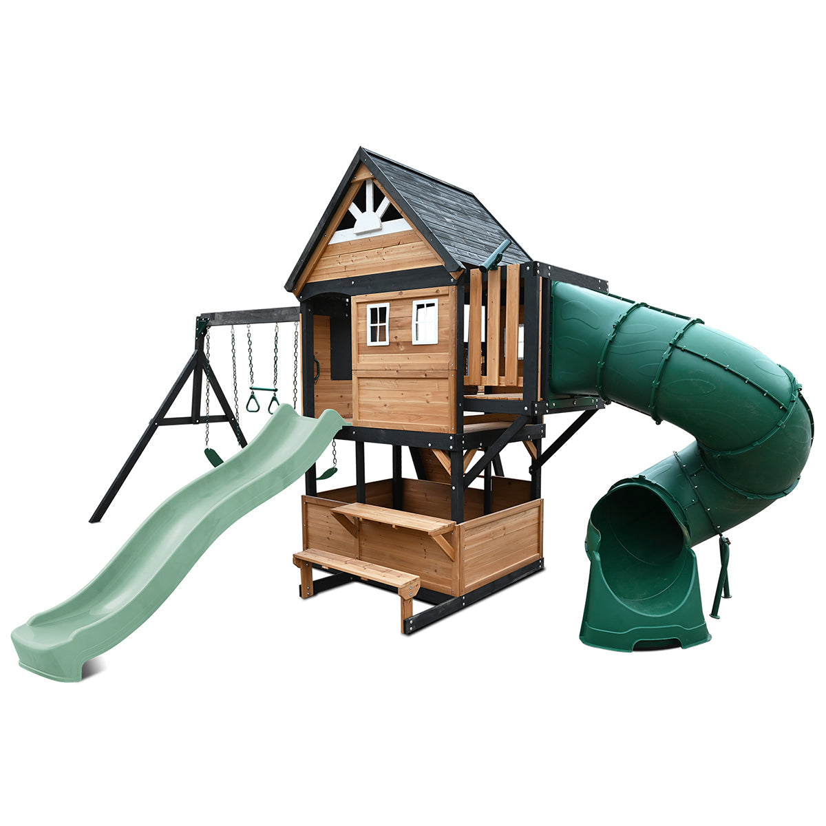 Lifespan Kids Claremont Swing Set & Play Centre with 2.2m Slide (Pastel Green)-Baby & Kids > Baby & Kid&