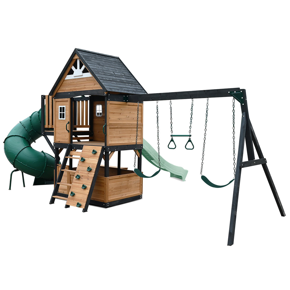 Lifespan Kids Claremont Swing Set & Play Centre with 2.2m Slide (Pastel Green)-Baby & Kids > Baby & Kid&