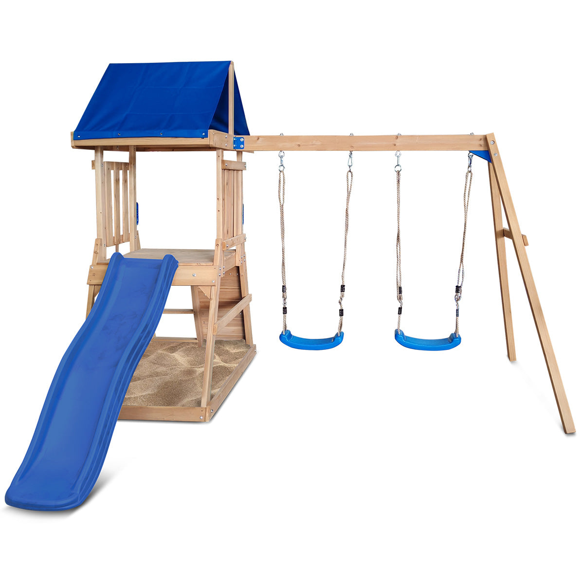 Lifespan Kids Hazelbrook Swing Set & Playground with 1.8m Slide (Blue)-Baby & Kids > Baby & Kid&
