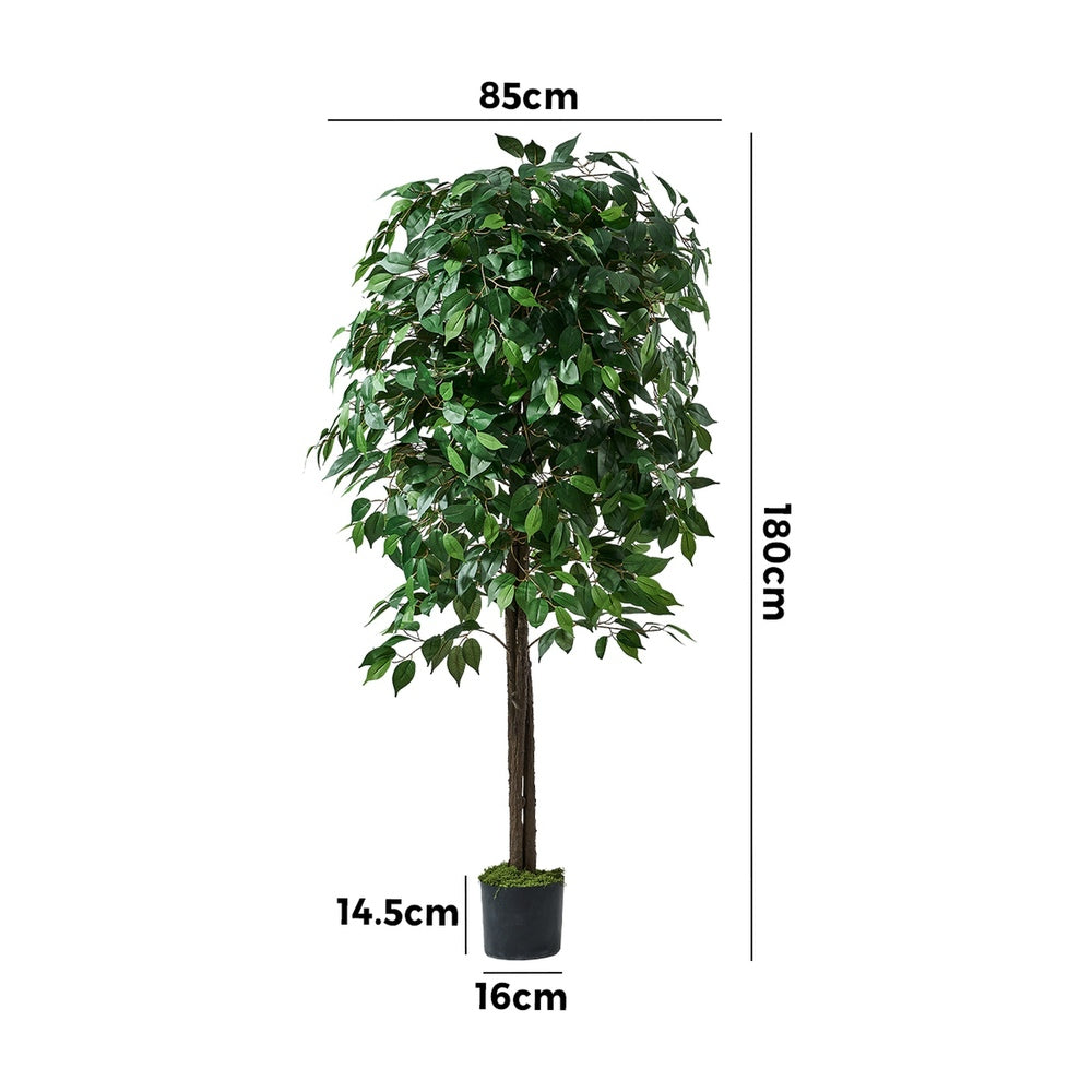 Livsip 180cm Artificial Ficus Tree Lifelike Faux Potted Plants-Faux Plant-PEROZ Accessories