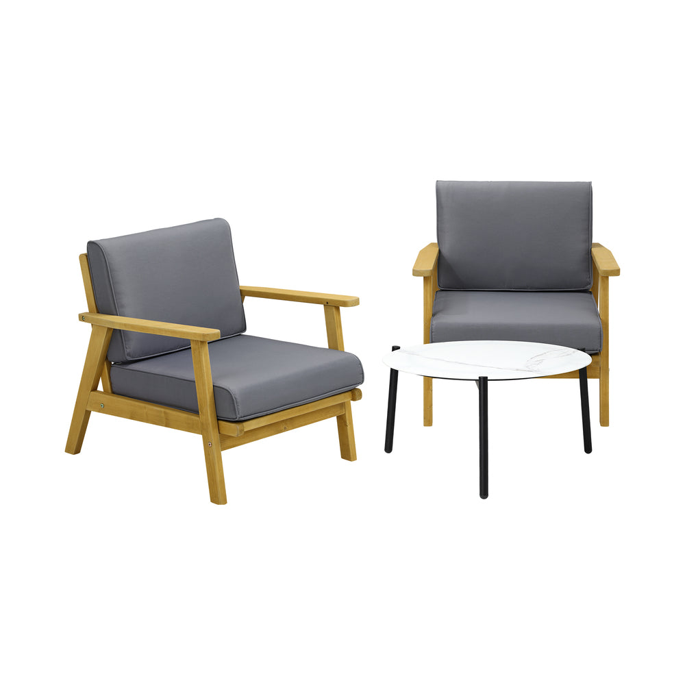 Livsip 2 Seater Outdoor Lounge Set 70cm White Coffee Side Table-Outdoor Patio Set-PEROZ Accessories