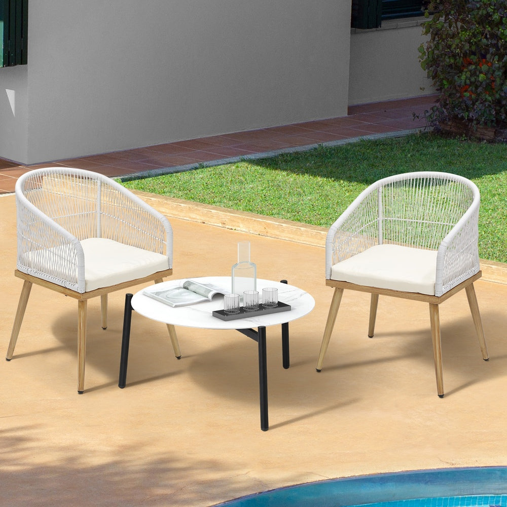 Livsip 2 Seater Outdoor Patio Setting 70cm Table-Outdoor Patio Set-PEROZ Accessories