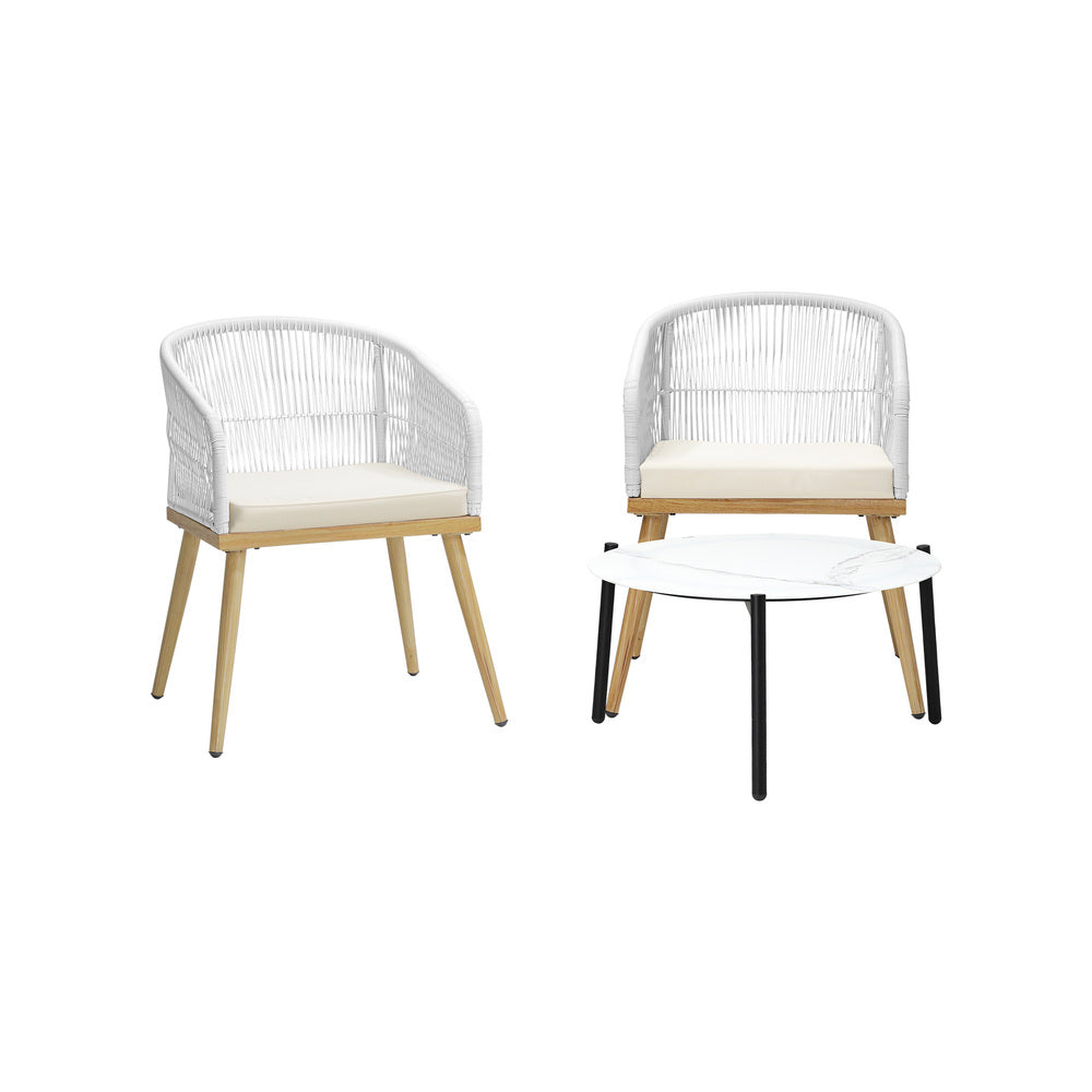 Livsip 2 Seater Outdoor Patio Setting 70cm Table-Outdoor Patio Set-PEROZ Accessories