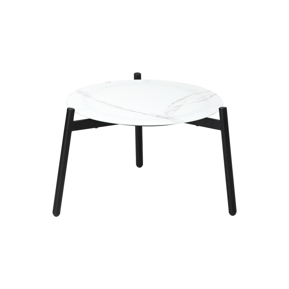 Livsip 3PC Outdoor Patio Set 50CM Round White Marble Table-Outdoor Patio Set-PEROZ Accessories