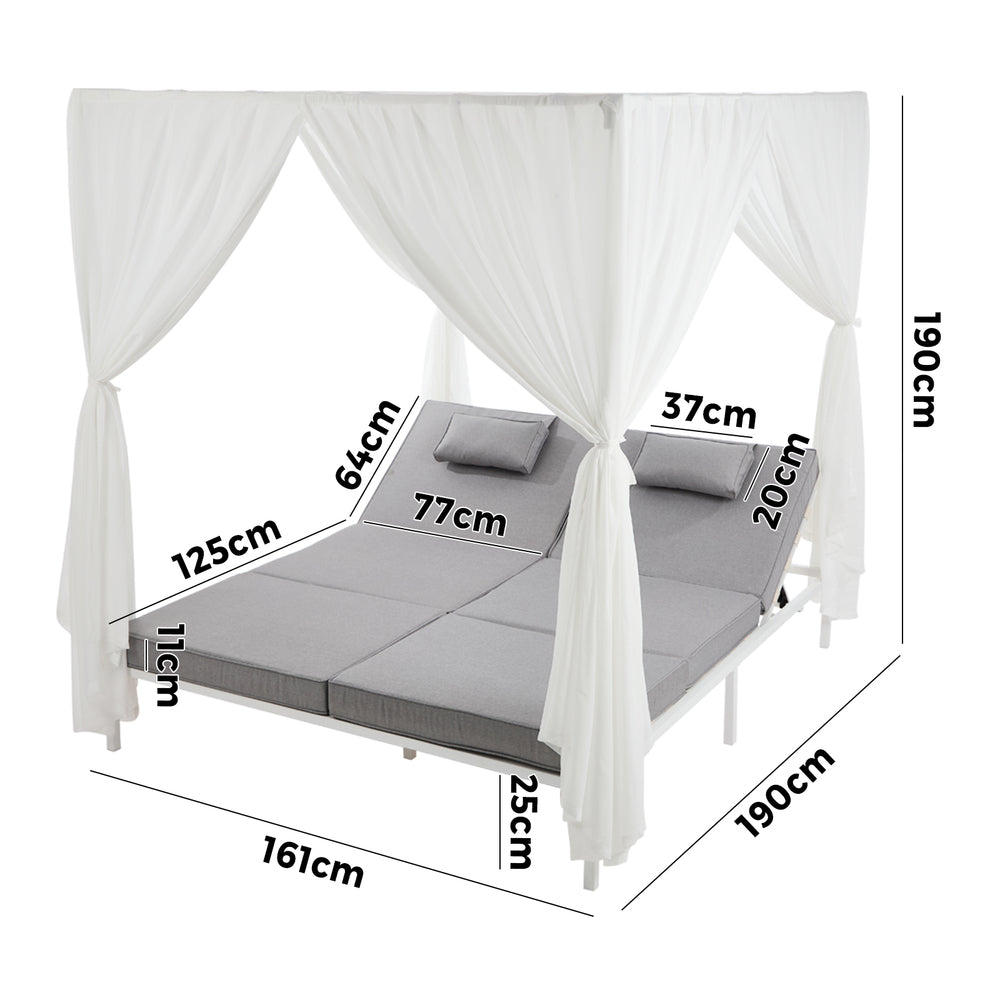 Livsip 3PCS Outdoor Sun Lounger Wicker Lounge Table Chairs Beige-Sun Lounge-PEROZ Accessories