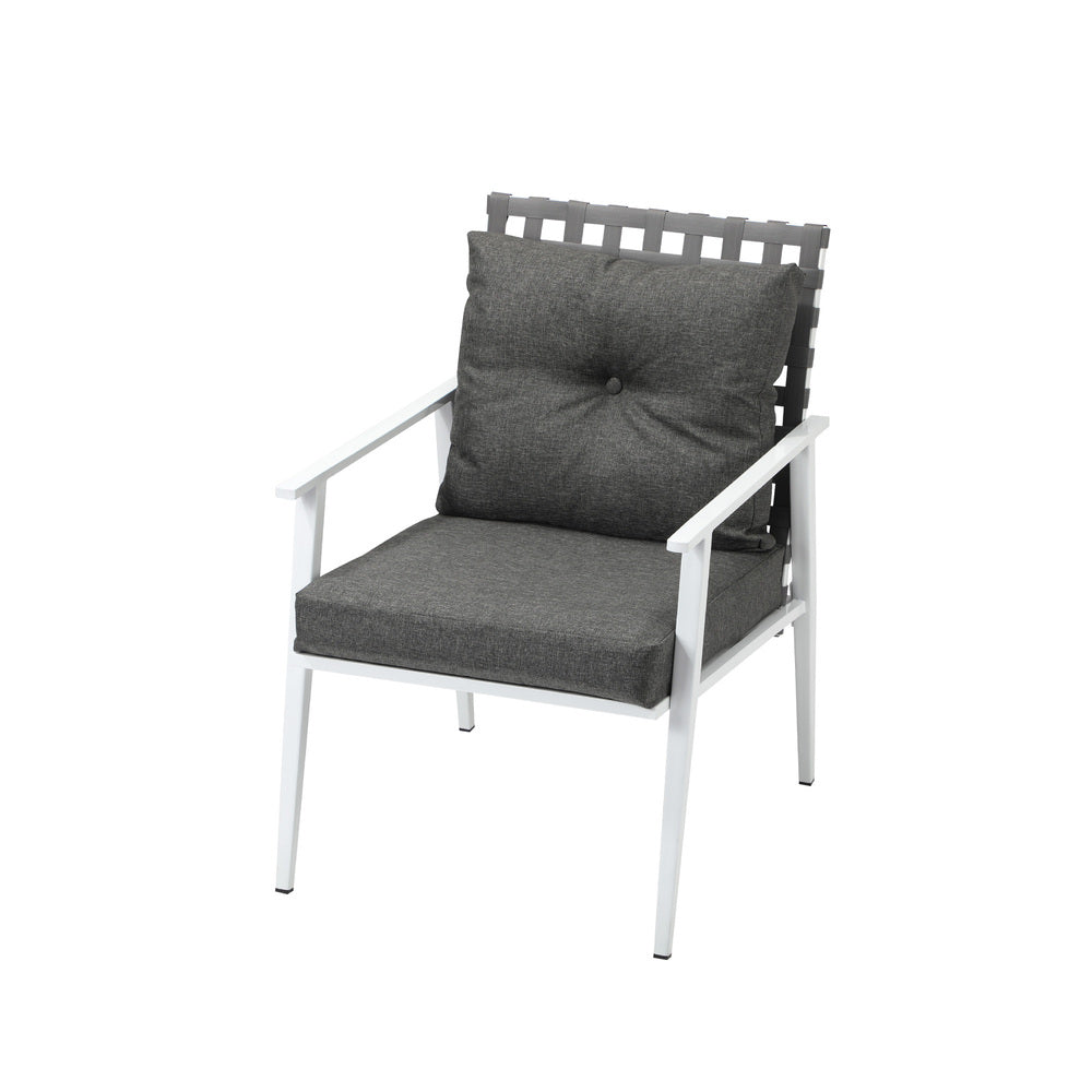 Livsip 3pc Outdoor Patio Sets 50CM Grey Round Table Rattan Chairs-Outdoor Patio Set-PEROZ Accessories