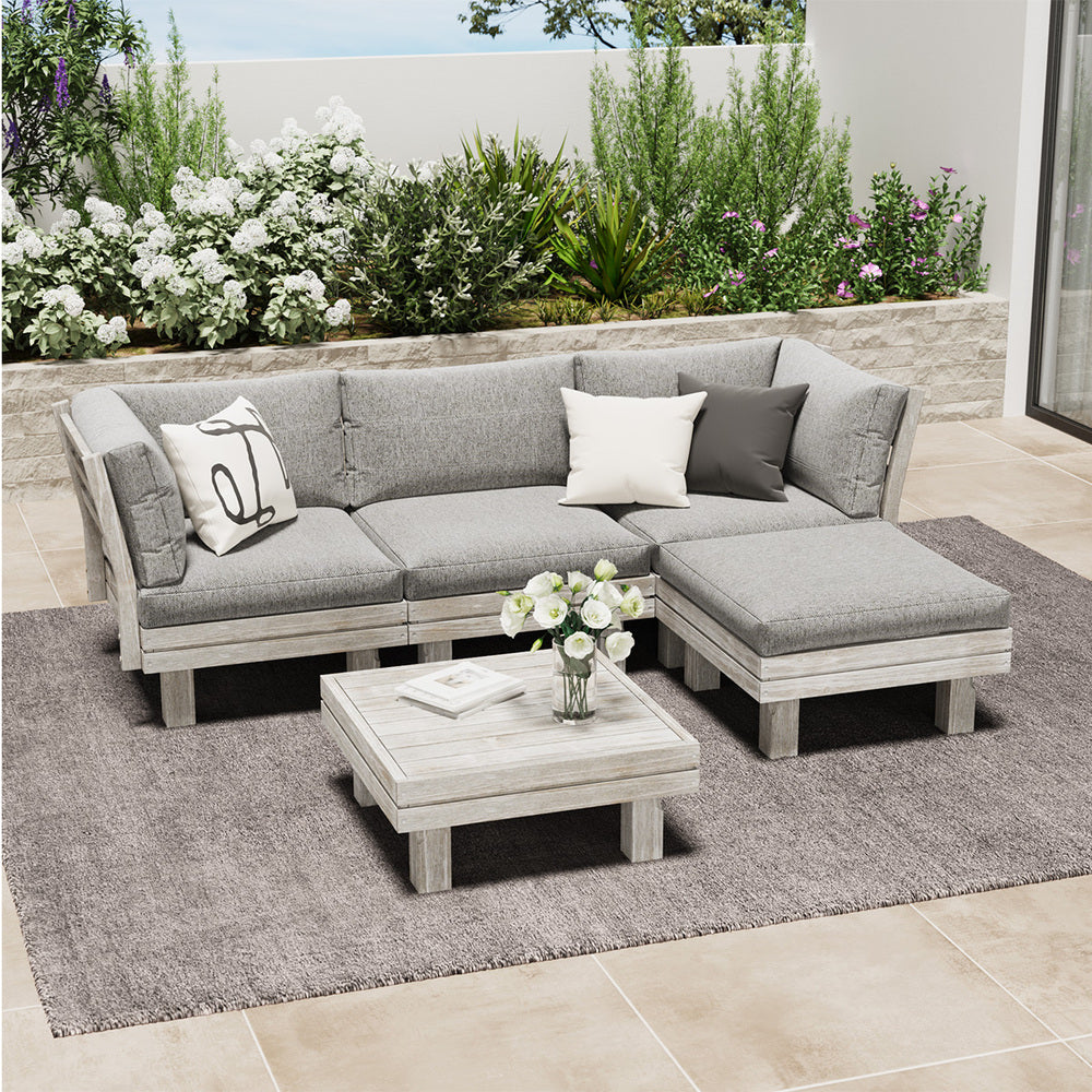 Livsip 4 Seater Outdoor Sofa Set Lounge Setting Table Chair-Outdoor Sofa Set-PEROZ Accessories