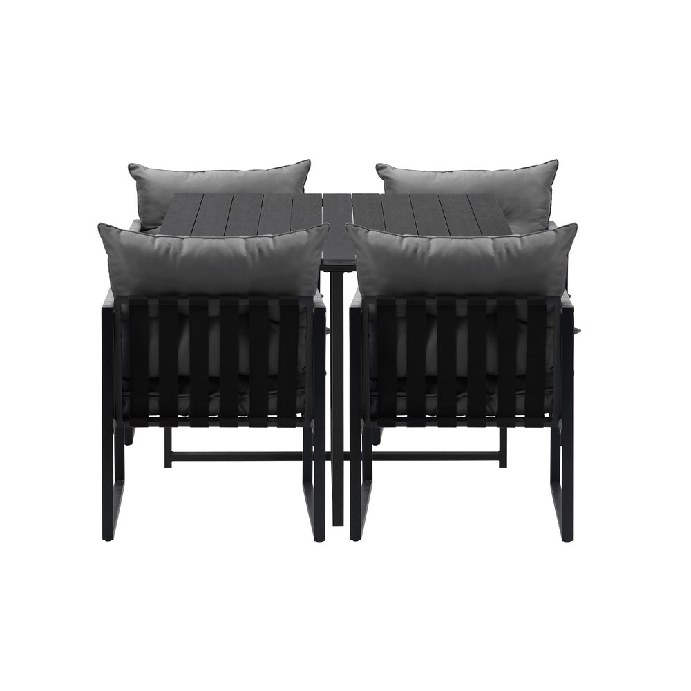 Livsip 5PCS Outdoor Dining Set Garden Table Sofa Chairs with Cushions-Outdoor Dining Set-PEROZ Accessories