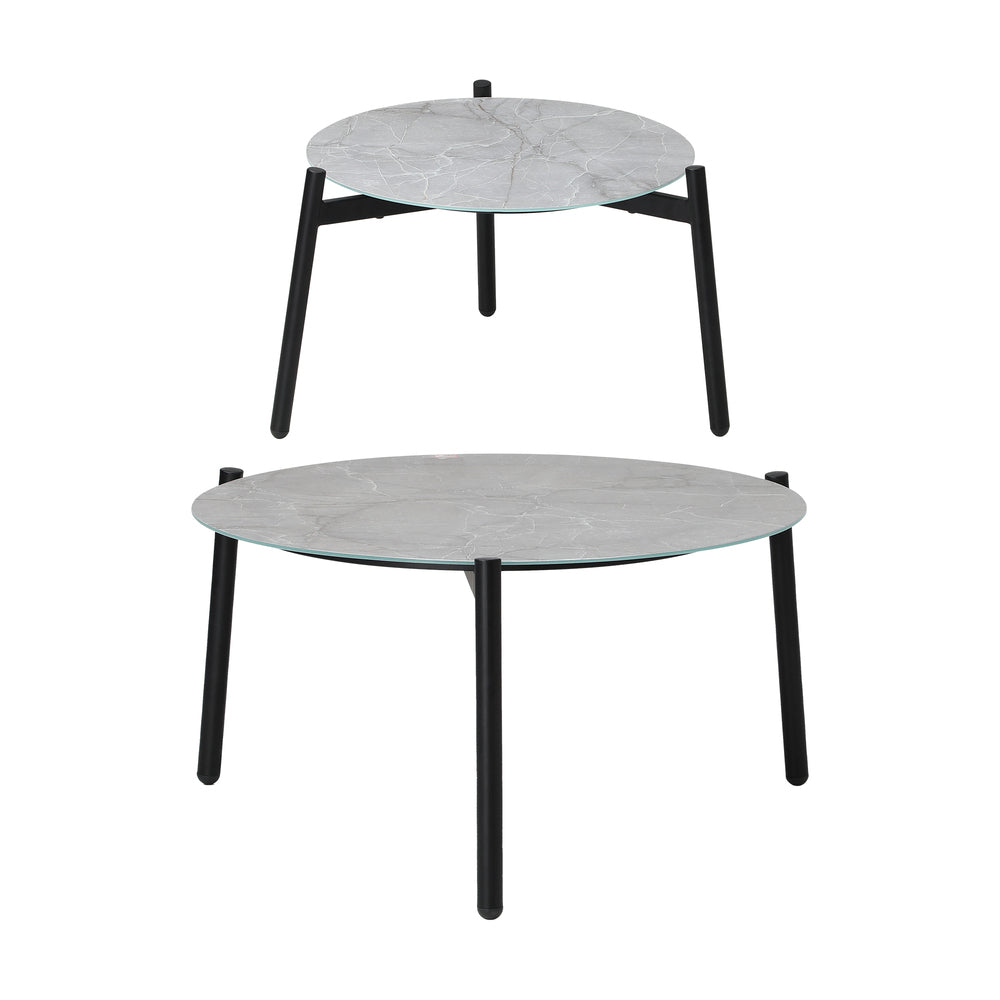 Livsip 6PCS Outdoor Patio Set Grey 70cm Coffee Table Set White Chairs-Outdoor Patio Set-PEROZ Accessories