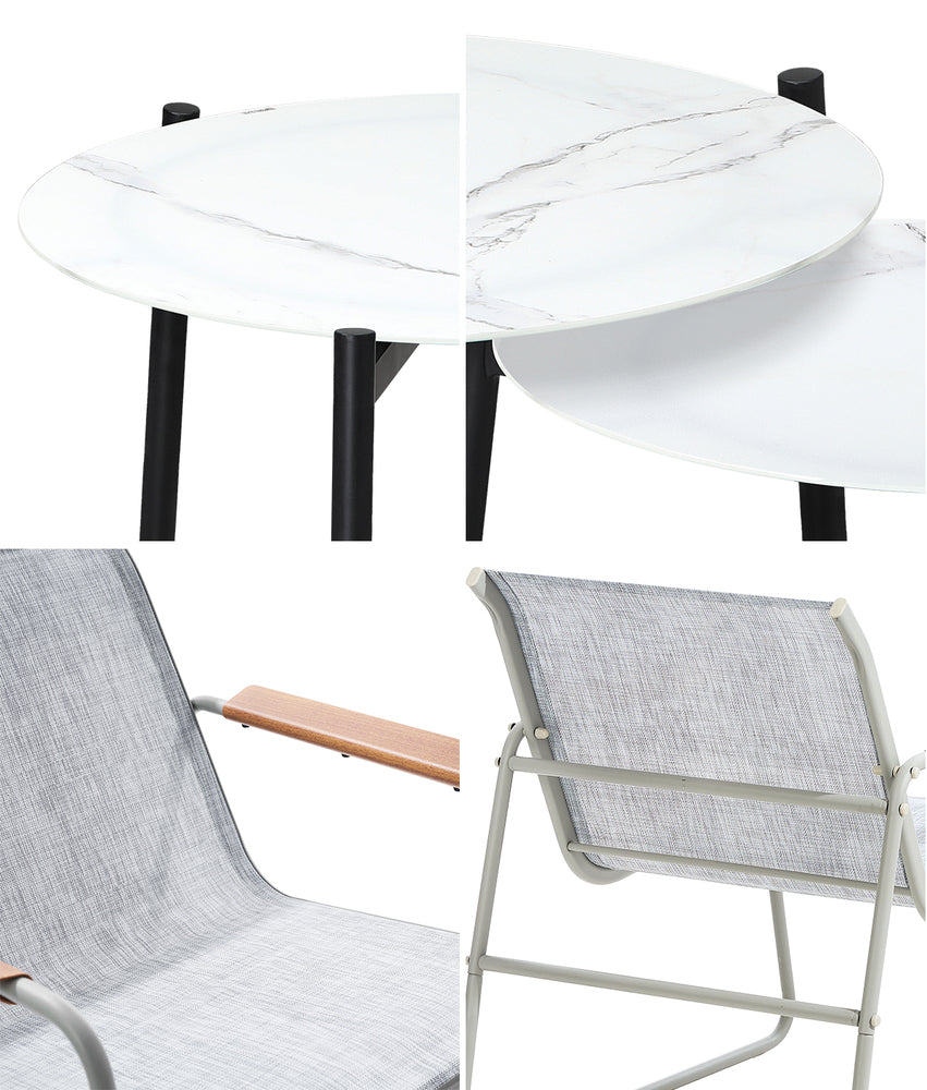 Livsip 6PCS Outdoor Patio Set Textilene Chair Lounge Coffee Table Set-Outdoor Patio Set-PEROZ Accessories