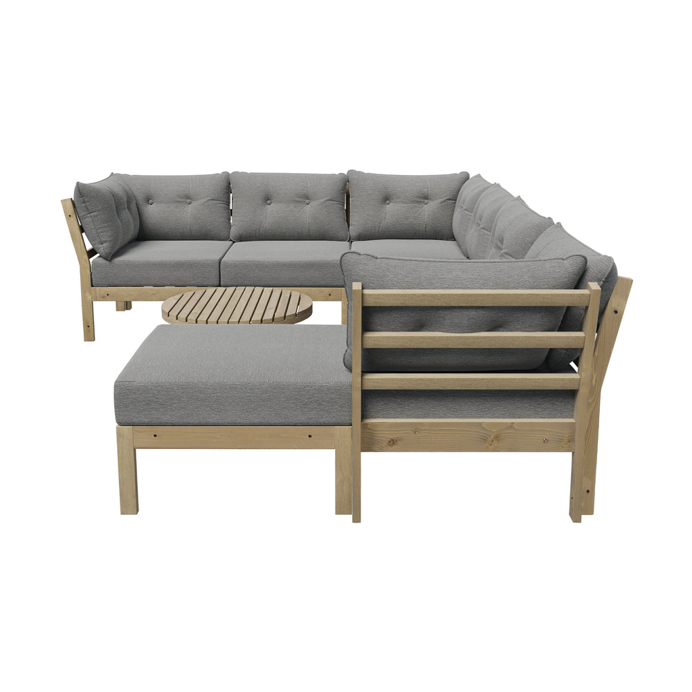 Livsip 8PCS Outdoor Sofa Set Lounge Setting Table Chair Grey-Outdoor Sofa Set-PEROZ Accessories