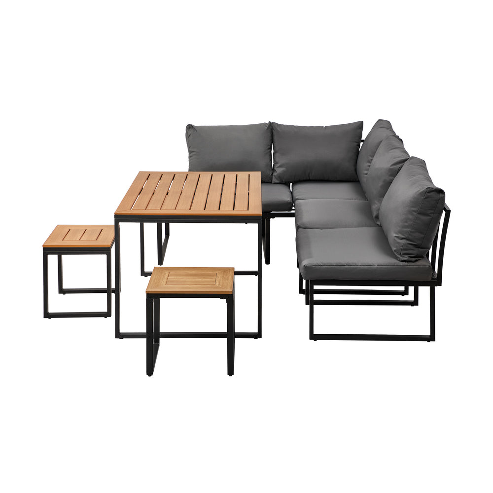 Livsip Double Sun Lounge Outdoor Sofa Day Bed with Curtains-Sun Bed-PEROZ Accessories