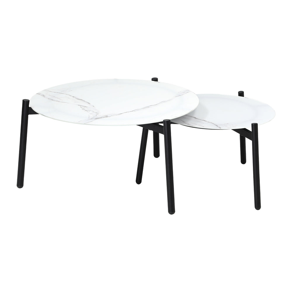 Livsip Outdoor Coffee Side Marble Table 50/70cm Set-Outdoor Table-PEROZ Accessories