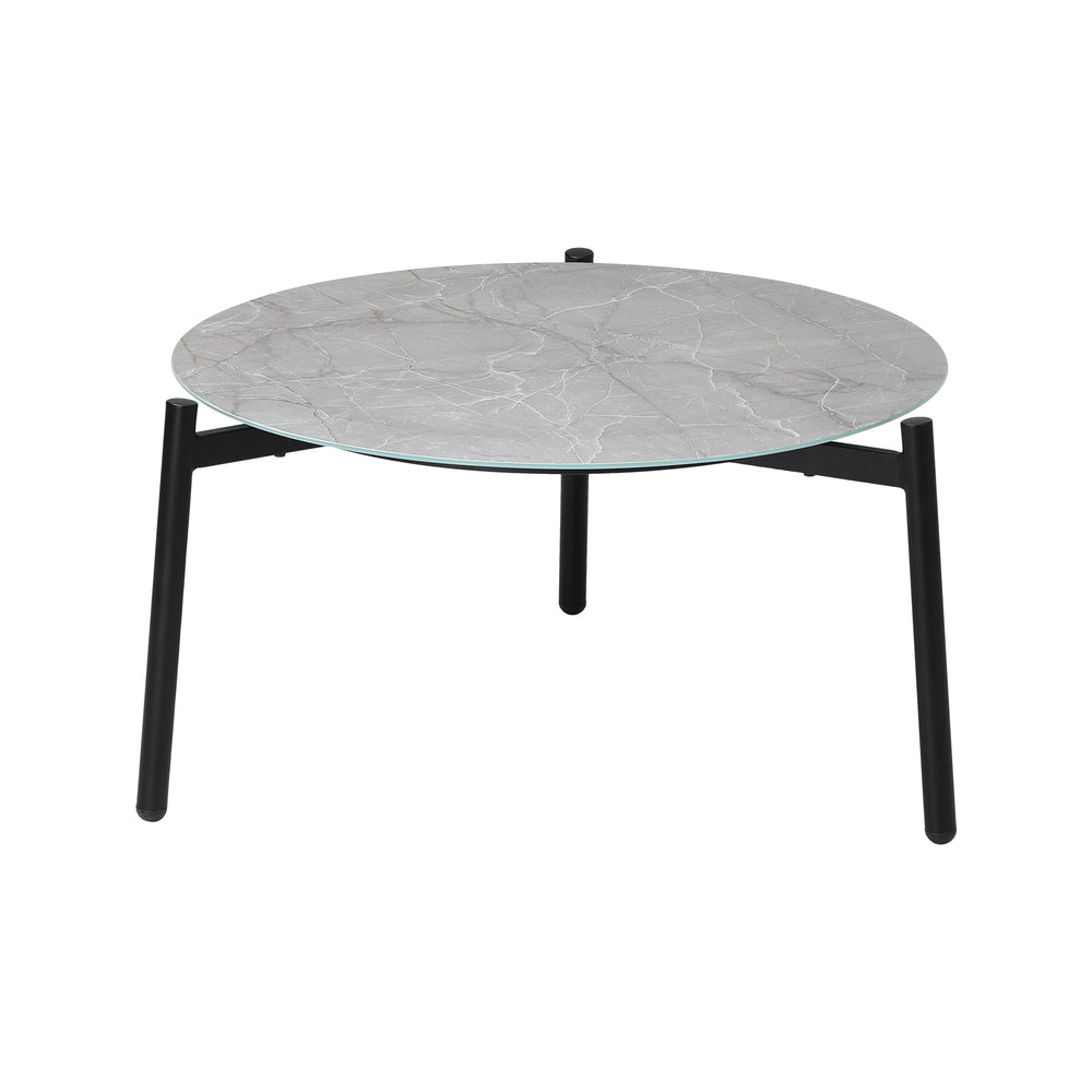 Livsip Outdoor Coffee Side Marble Table Desk 70cm Grey-Outdoor Table-PEROZ Accessories