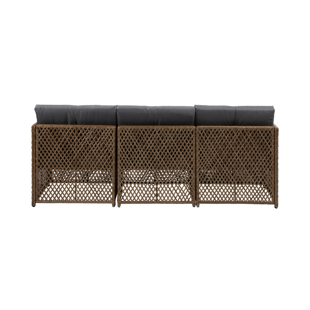 Livsip Outdoor Furniture Lounge Setting 4 Seater Wicker Sofa Set-Outdoor Sofa Set-PEROZ Accessories