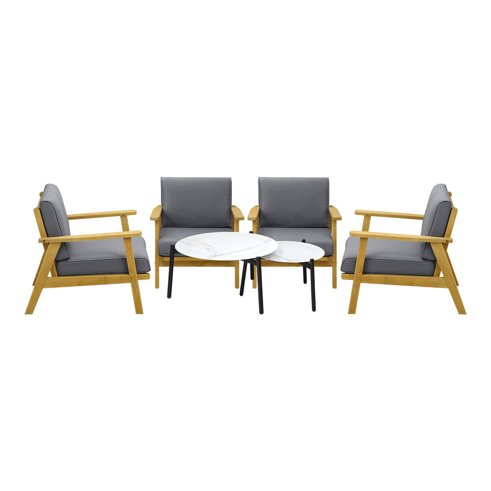 Livsip Outdoor Lounge Set 2pc White Coffee Side Table Sets with Chairs-Outdoor Patio Set-PEROZ Accessories