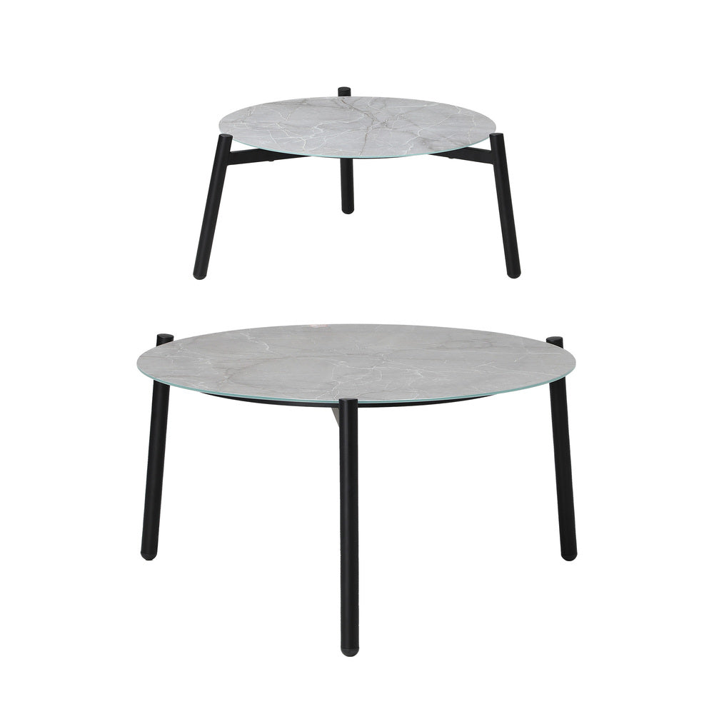 Livsip Outdoor Patio Set 2pc Grey Table Sets 4pc Rattan Black Chairs-Outdoor Patio Set-PEROZ Accessories