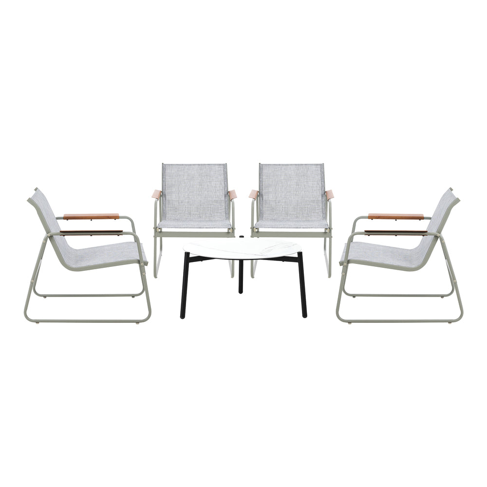 Livsip Outdoor Patio Set 4x Chairs and 70cm Coffee Table-Outdoor Patio Set-PEROZ Accessories