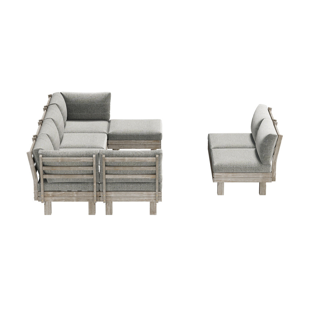 Livsip Outdoor Sofa Set 8 Piece Wooden Lounge Setting Garden-Outdoor Sofa Set-PEROZ Accessories