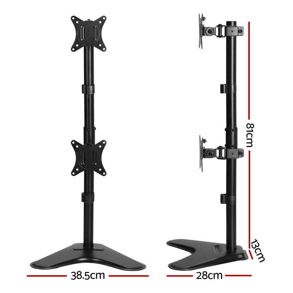 Artiss Monitor Arm Stand Dual Mount HD LED TV Bracket Holder Freestanding-Electronics > Computer Accessories-PEROZ Accessories