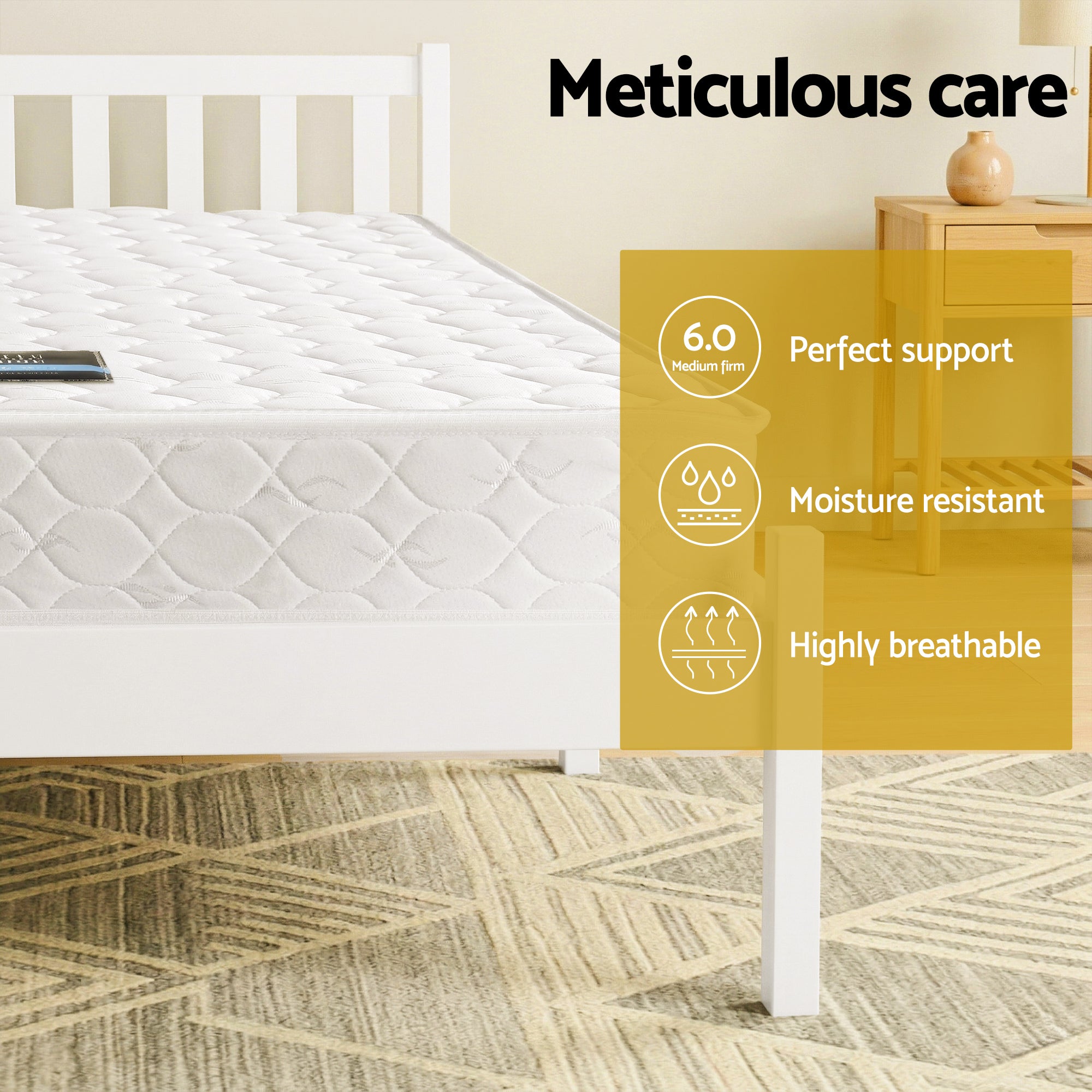 Giselle Double Mattress with Artiss Wooden Bed Frame Natural Pine Timber Base-Furniture > Mattresses > Double Mattress-PEROZ Accessories