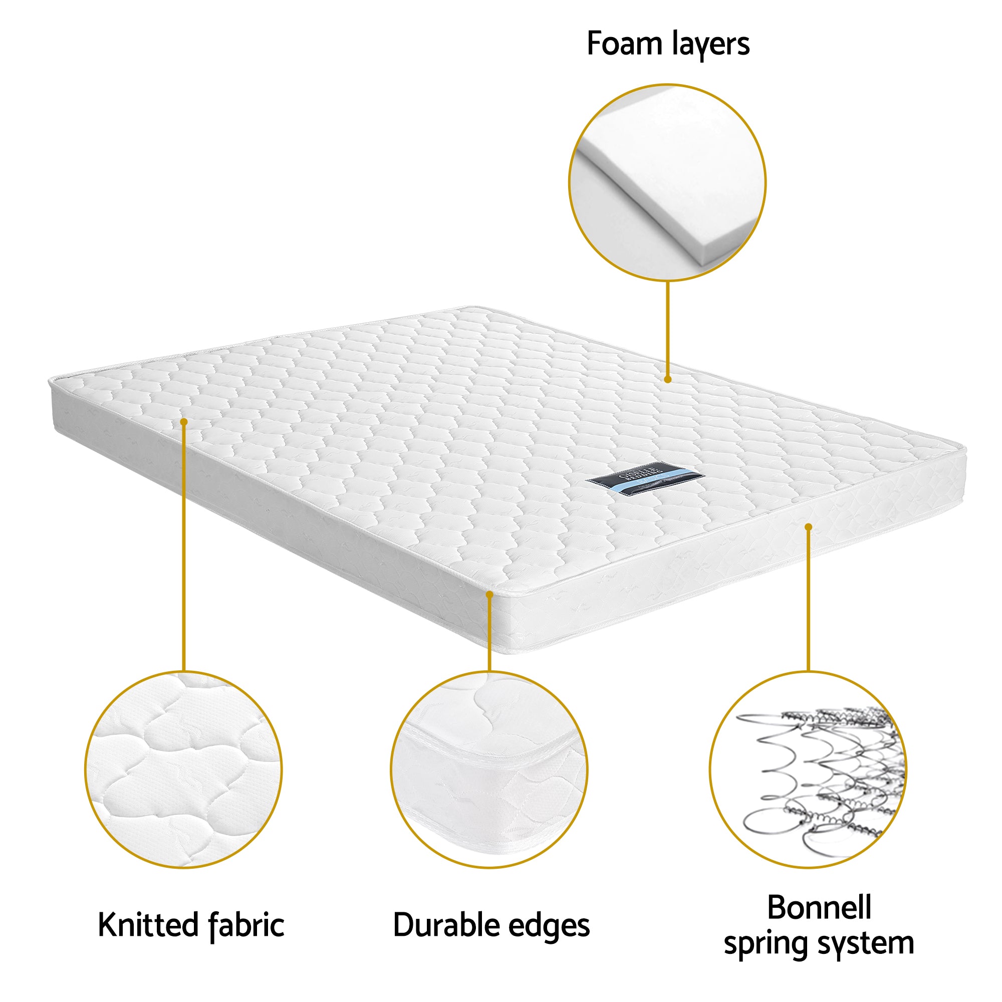 Giselle Double Mattress with Artiss Wooden Bed Frame Natural Pine Timber Base-Furniture > Mattresses > Double Mattress-PEROZ Accessories