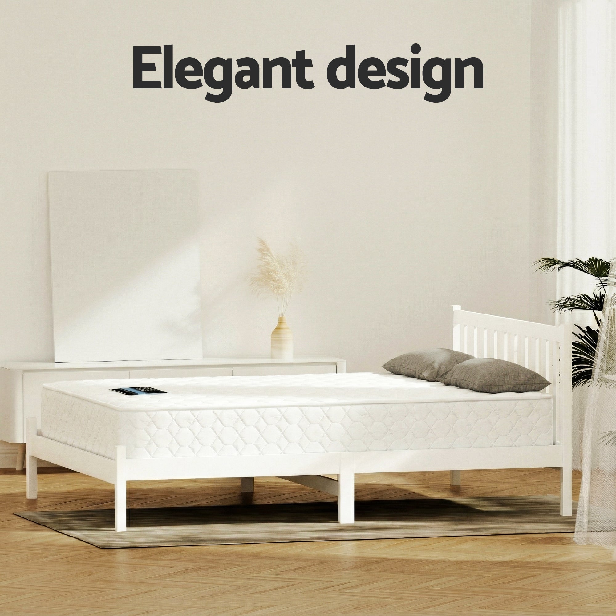 Giselle Double Mattress with Artiss Wooden Bed Frame Natural Pine Timber Base-Furniture > Mattresses > Double Mattress-PEROZ Accessories