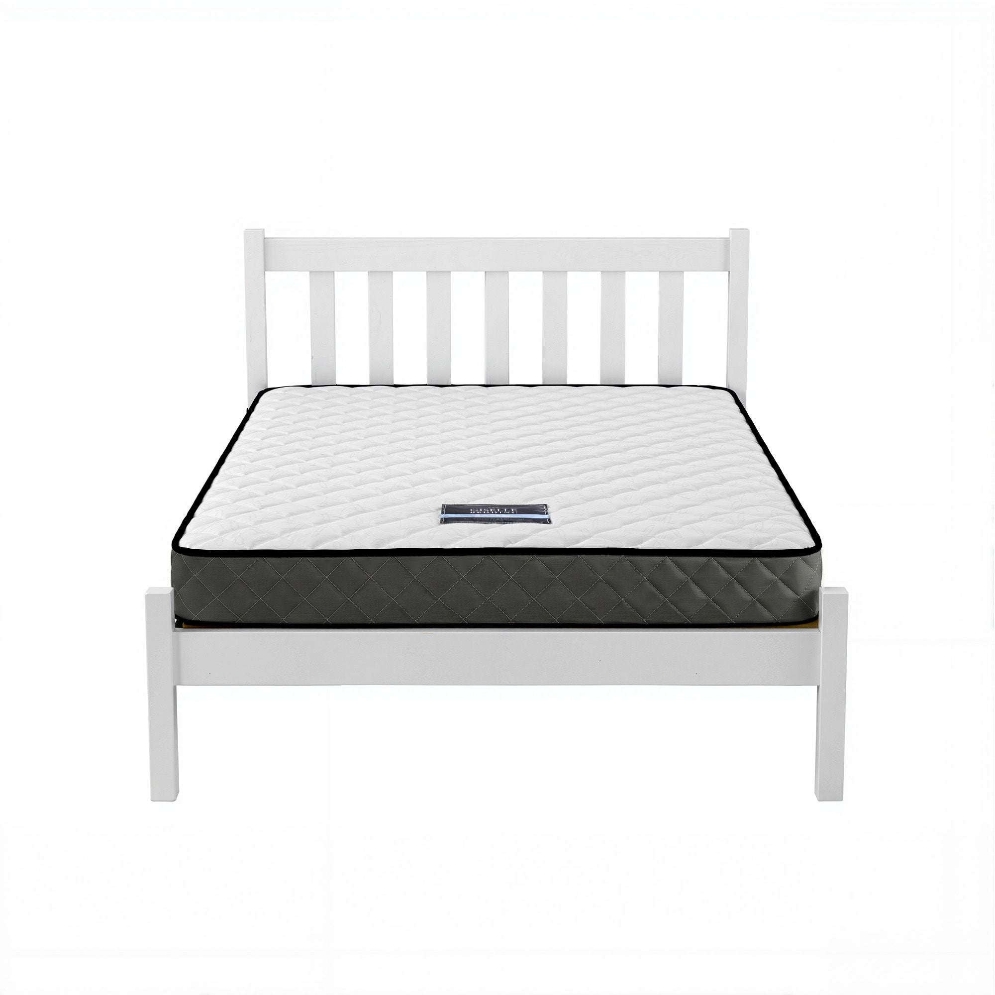 Giselle Single Mattress and Artiss Bed Frame Set White Solid Pine with 16cm Mattress-Furniture > Mattresses > Single Mattress-PEROZ Accessories
