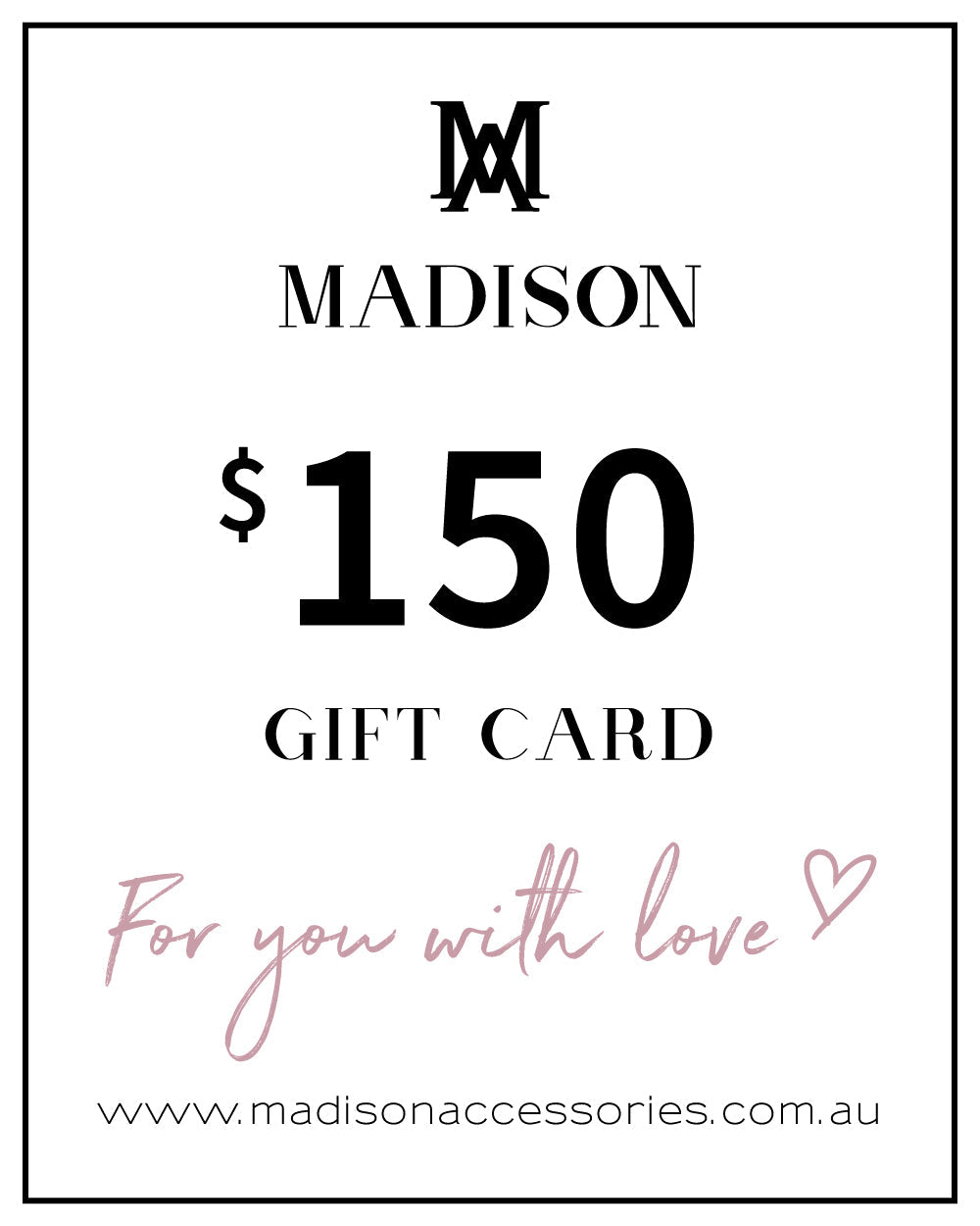 Madison Accessories Gift Card $150-PEROZ Accessories