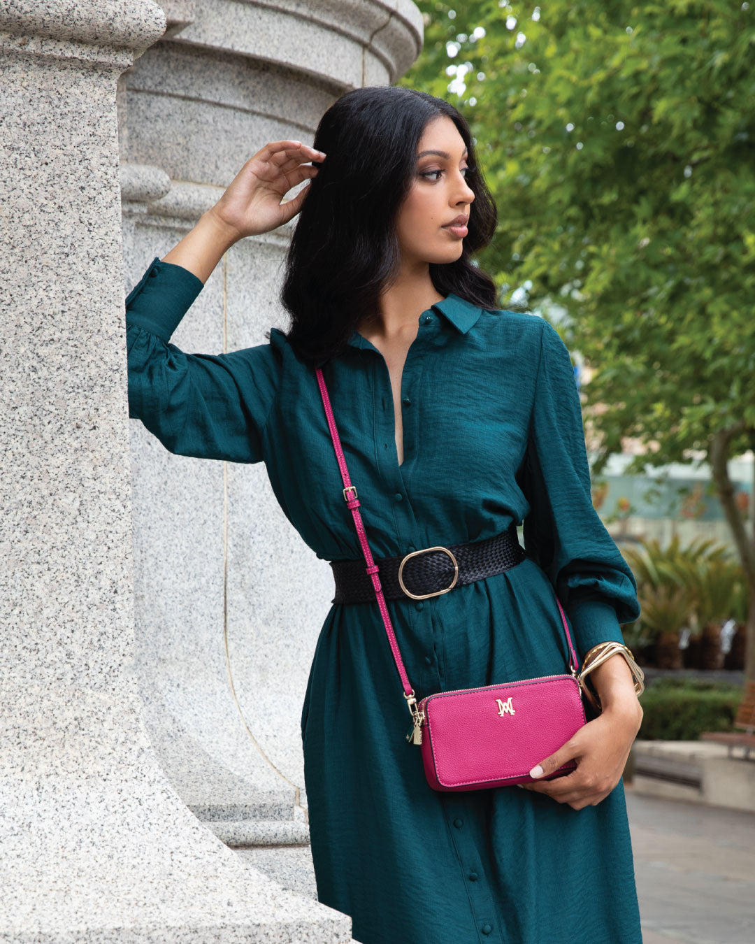 Zoe Slim Double Zip Camera Bag With Detachable Wrist Strap-PEROZ Accessories