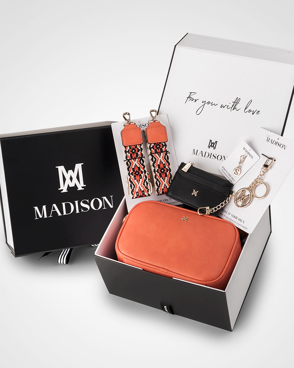 Monica Aztec 5 Piece Giftbox - Handbag, Bag Strap, Cardholder, Keychain & Personalisation Charm-Handbags-PEROZ Accessories