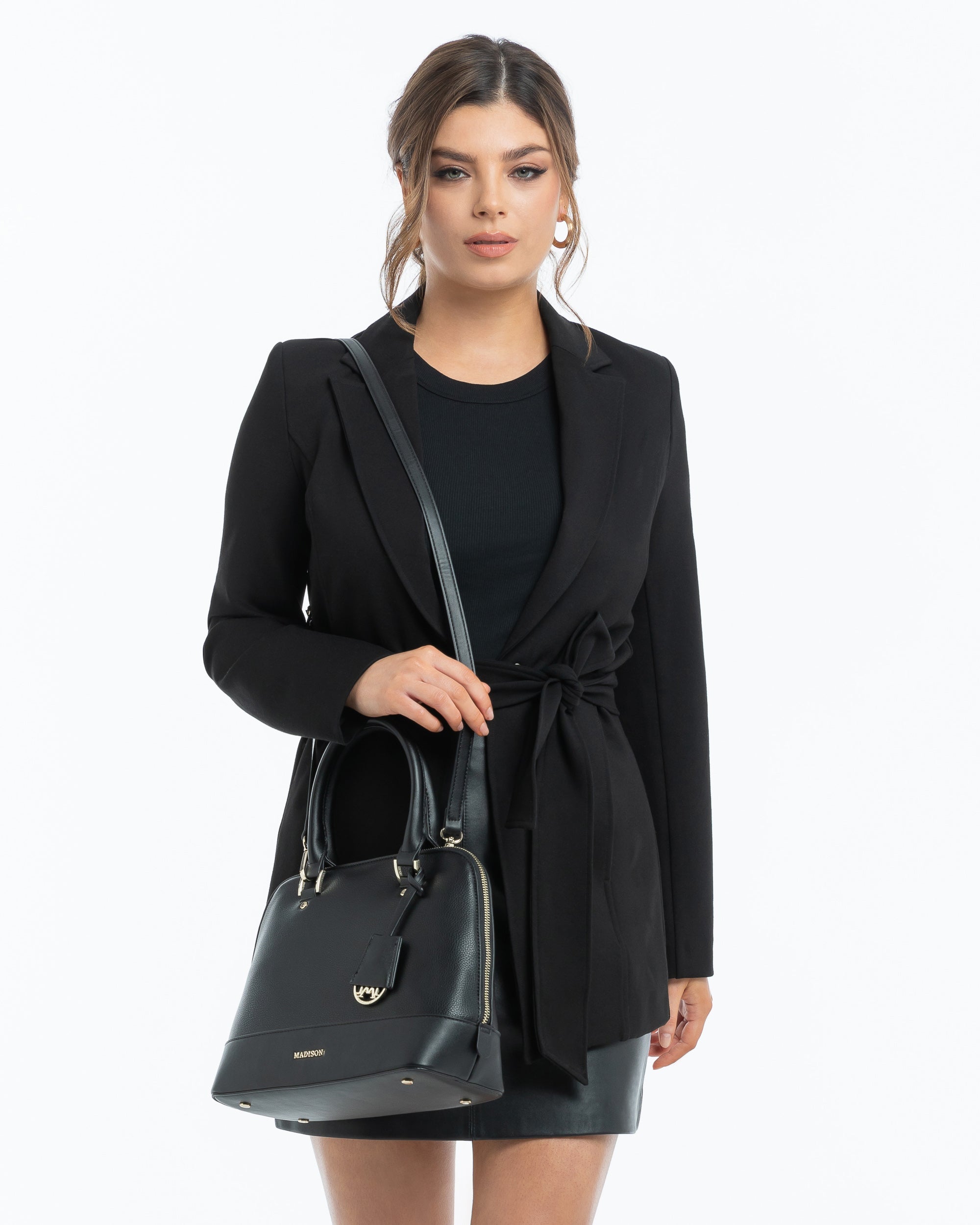 Grace Medium Dome Satchel Bag + Scarf Charm-PEROZ Accessories